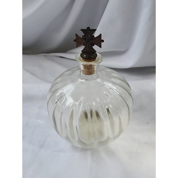 Vtg Bustanoby Forbidden Fruit Liqueur Bottle Cross Finial RARE BOTTLE Early 20 C - Picture 1 of 3